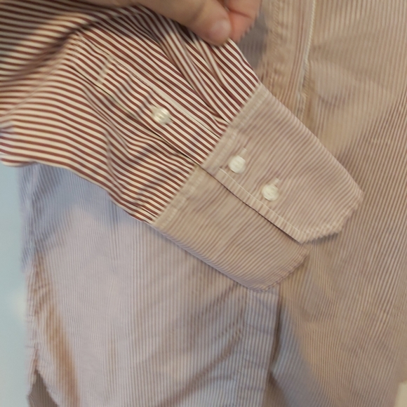 J. CREW | Men's Button Down Striped Shirt Red White Size Small - Picture 4 of 9